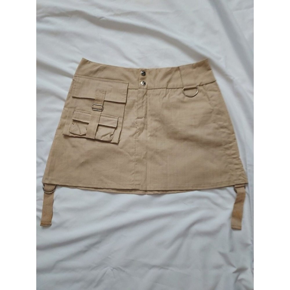 Vintage Double Zero Womens Mini Skirt, Tan, Medium - Picture 5 of 8